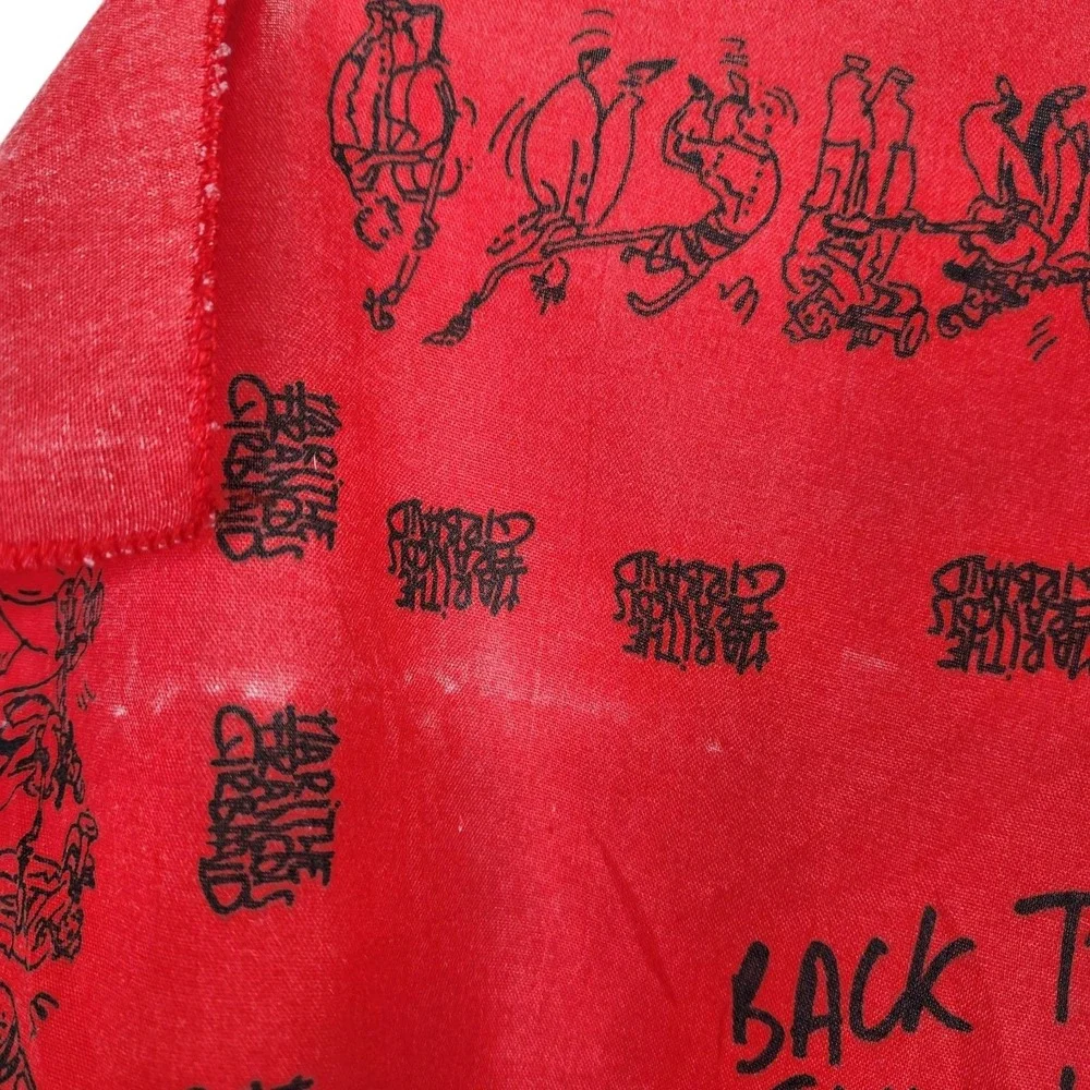 Vtg Rare MARITHE FRANCOIS GIRBAUD Bandana Scarf Red Back To School Square